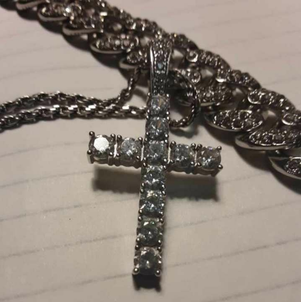 14 K White Gold Ankh Cross